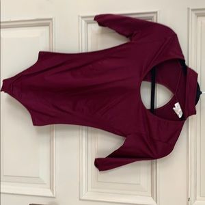 Body Suit size S/M Color:Wine Red